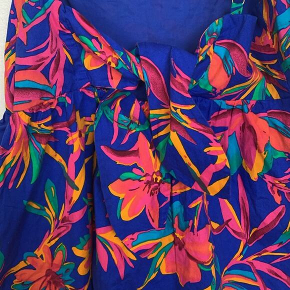 J crew women's size 4 small re imagined tropical blue tank new tie back resort b - Picture 12 of 13